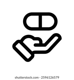 capsule line icon. Clean and minimalist vector icon for websites, mobile apps, presentations, and logos. Fully scalable and customizable for any project.