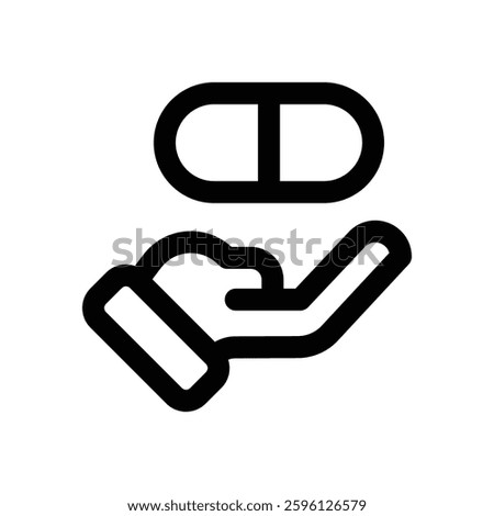capsule line icon. Clean and minimalist vector icon for websites, mobile apps, presentations, and logos. Fully scalable and customizable for any project.