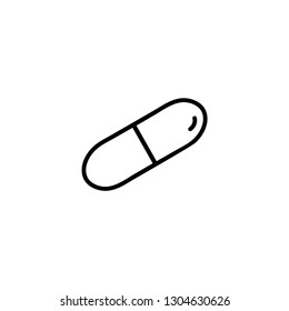 Capsule Line Icon In Flat Style Vector For Apps, UI, Websites. Black Icon Vector Illustration.