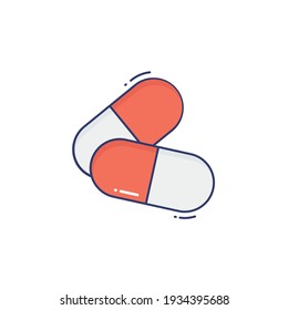 Capsule Line Icon Isolated On White Background