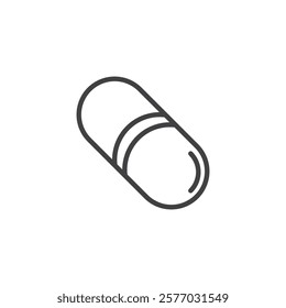 Capsule line icon. linear style sign for mobile concept and web design. Pill or capsule outline vector icon. Medication symbol, logo illustration. Vector graphics