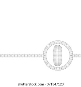 Capsule of lines and dots. Molecular lattice. The structural grid of polygons. Polygonal design style letterhead and brochure