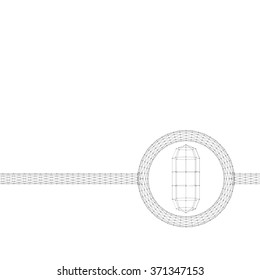 Capsule of lines and dots. Molecular lattice. The structural grid of polygons. Polygonal design style letterhead and brochure