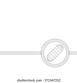 Capsule of lines and dots. Molecular lattice. The structural grid of polygons. Polygonal design style letterhead and brochure