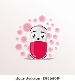 capsule mascot expressions design vector