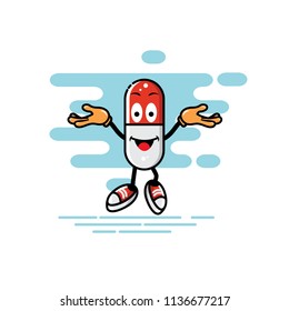 Pill Antibiotic Superhero Cartoon Character Wins Stock Vector (Royalty ...