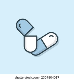 Capsule medical flat outlined icon
