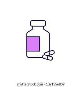 capsule medication icon. Element of simple colored web icon for mobile concept and web apps. Isolated capsule medication icon can be used for web and mobile. Premium icon on white background