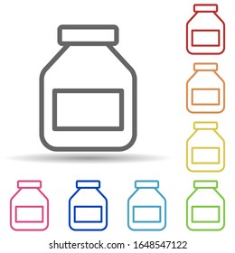 Medicación de cápsula en un icono de varios colores. Línea delgada simple, contorno vector de iconos científicos para ui y ux, sitio web o aplicación móvil