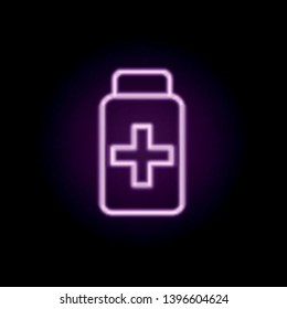 capsule medication neon icon. Elements of hospital set. Simple icon for websites, web design, mobile app, info graphics