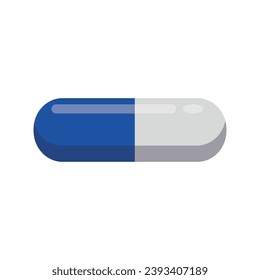 Capsule with medication on white background
