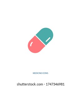 capsule medicine icon isolated on background. flat style
