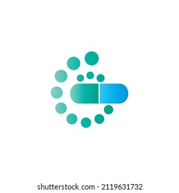Capsule medicine icon logo desain illustration vector