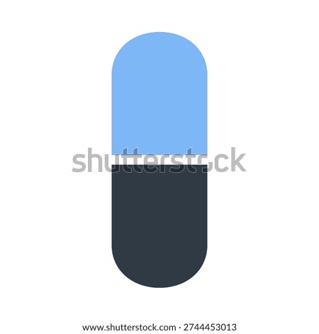 Capsule Medicine Icon Pharmaceutical Pill Flat Vector