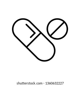 capsule medicine Icon Vector Illustration Logo Template
