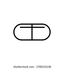 Capsule medicine icon vector outline style