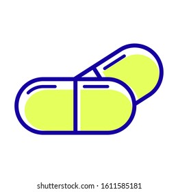 Capsule medicine icon vector in trendy style design