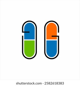 Capsule medicine logo design with letter A and G concept.