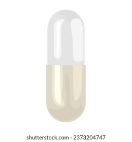 Capsule with medicine on white background