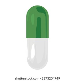 Cápsula con medicamento de fondo blanco