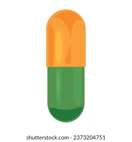 Capsule with medicine on white background