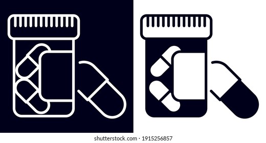 Umriss- und Festsymbol-Clipkunst Premium Illustration Vektor