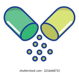 capsule medicine treatment flat icon style