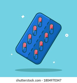 ilustración gráfica vectorial de la medicina de la cápsula. se puede usar para iconos en salud o similares.