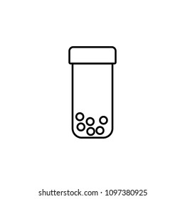 capsule with medicines line icon. Element of simple medicine icon for mobile concept and web apps. Thin line capsule with medicines icon can be used for web and mobile