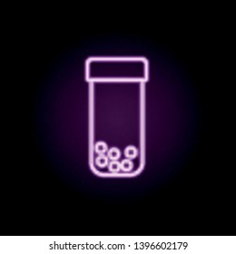 capsule with medicines neon icon. Elements of hospital set. Simple icon for websites, web design, mobile app, info graphics