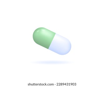 Capsule. medicines. symbols and icons. 3D and realistic illustration design. vector elements. white background