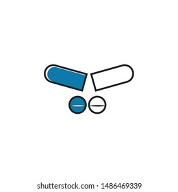 Capsule minimal flat icon vector