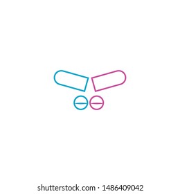 Capsule minimal line icon vector