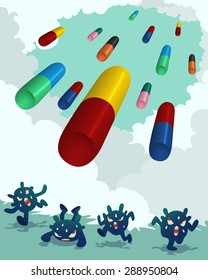 capsule missile fighting a virus