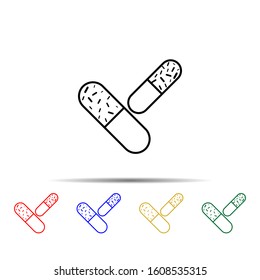 capsule multi color style icon. Simple thin line, outline vector of sciense icons for ui and ux, website or mobile application