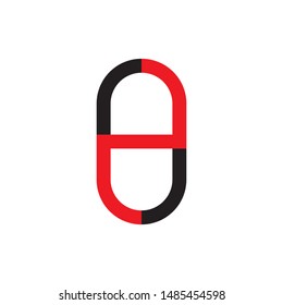 Capsule with Number 8 logo design vector