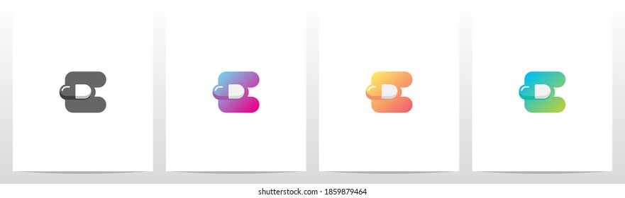 Kapsel auf Buchstaben Logo Design E