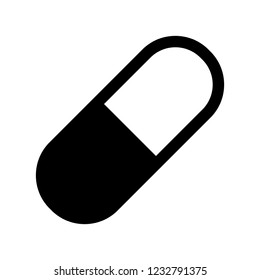 Capsule on white background. Icon. Vector illustration
