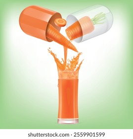 The capsule opened and carrot juice splattered out.