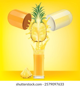 The capsule opened and carrot juice splattered out.