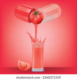 The capsule opened and tomato juice splattered out.