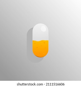 The capsule is orange in color with highlights and shadow. 10 EPS