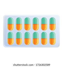 Capsule pack icon. Cartoon of capsule pack vector icon for web design isolated on white background