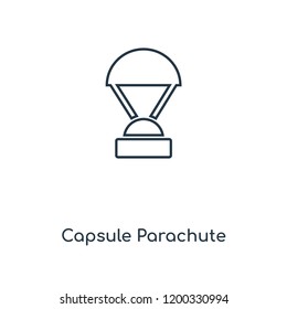 Capsule Parachute concept line icon. Linear Capsule Parachute concept outline symbol design. This simple element illustration can be used for web and mobile UI/UX.