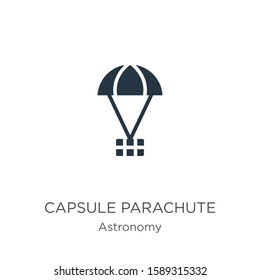 Capsule parachute icon vector. Trendy flat capsule parachute icon from astronomy collection isolated on white background. Vector illustration can be used for web and mobile graphic design, logo, eps10