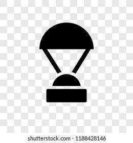 Capsule Parachute vector icon isolated on transparent background, Capsule Parachute transparency logo concept