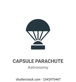 Capsule parachute vector icon on white background. Flat vector capsule parachute icon symbol sign from modern astronomy collection for mobile concept and web apps design.