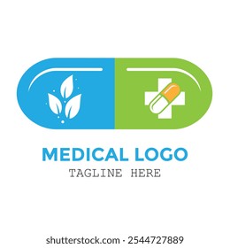 Capsule pharmacy medical logo customize this design