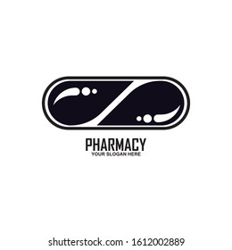 Capsule pharmacy medical logo template, This logo is suitable for health business, doctor, hospital.
