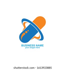 Capsule pharmacy medical logo template, This logo is suitable for health business, doctor, hospital.
